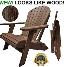 Duraweather Poly Classic Folding Adirondack Chair King Size New Wood Grain Looks Exactly Lik Adirondack Chair Folding Adirondack Chairs Outdoor Furnishings