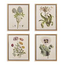 Rose bouquet in vase canvas wall art. Martha Stewart Herbal Botany Framed 18 Inch X 22 Inch Canvas Wall Art In Green Set Of 4 Bed Bath Beyond