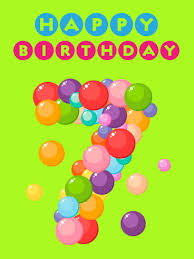 Birthday Quotes For My Son Turning 7 Fun Bubbles Happy 7th Birthday Card Birthday Greeting Cards By Davia Birthday Wishes Messages Cool Birthday Cards 7th Birthday Wishes
