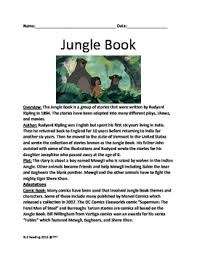 To save these printable pdfs to your computer, click on the links below and the pdf will open in a new tab or window. Jungle Book Rudyard Kipling History Of The Book Facts Fun Stuff Lesson