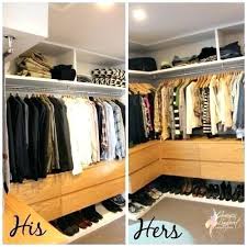 His and hers closet from imperfectly polished. His And Her Closet Organization Walk In Closet Ideas His And Hers His And Hers Shared Small Bed Bedroom Organization Closet Closet Bedroom Closet Small Bedroom