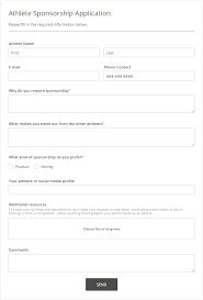 Nov 12, 2017 · other reason is its use of strong visual elements, such as charts and sliders. Sponsor Application Form Template 123 Form Builder