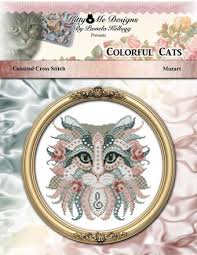 For your consideration is a beautiful counted cross stitch pattern/chart as shown in the picture and listing title. Kitty And Me Colorful Cats Mozart Cross Stitch Pattern 123stitch