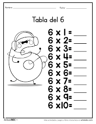 Practica La Tabla Del 6 Arbol Abc En 2020 Tablas De Multiplicar Ejercicios De Calculo Tabla De Multiplicar Para Imprimir