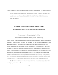 Pdf Wives And Widows In The Fiction Of Jhumpa Lahiri A Comparative Study Of The Namesake And The Lowland