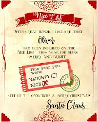 Free printable gift certificates, blank participation certificate template and. Santa Nice List Free Printable Certificate