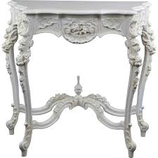 Vintage antique art deco blue white enamel porcelain expanding top table. Vintage Rococo White Console Table White Console Table Console Table English Decor