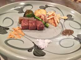 The kobe japanese steakhouse was voted #1 japanese restaurant and events catering services in different locations in florida. Kobe Beef With Its Side Dishes And Matching Seasoning Picture Of Kobe Beef Steak Aburiniku Kobo Wakkoqu Kitanozaka Main Store Tripadvisor