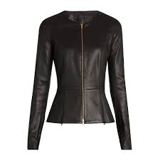 The Row Anaste Collarless Leather Jacket 2 849 Liked On Polyvore Featuring Outerwear Jacke Collarless Leather Jacket Leather Jacket Leather Jackets Women