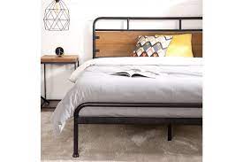 Check spelling or type a new query. Zinus Santa Fe Metal And Wood Platform Bed With Pine Headboard And Footboard Mattress Base Support Wooden Slat Black Steel Matt Blatt