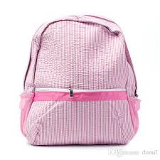 We have the widest variety of bulk backpacks to choose from, whether you are looking for a particular color, design, or material, we will have what you are looking for enjoy a varied selection. Regular Size Seersucker Backpack Wholesale Blanks Navy Pink Striped School Bag In School Gift Book Bag Dom106031 From Domil 10 93 Dhgate Com