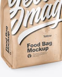 25 Kraft Food Bag With Grain Oats Mockup Psd