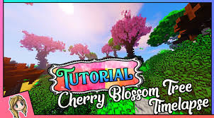 Take the falling petal effect and apply them to falling leaves around autumn trees and that. Minecraft Cherry Blossom Tree Tutorial Japanese Garden Timelapse Cherry Blossom Tree Blossom Trees Japanese Garden