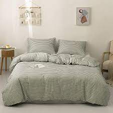 We have everything you are looking for! Amazon Com Argstar 3 Pcs Striped Duvet Cover Set Queen Green Reversible Bedding Set With Zipper 100 Soft Microfiber Comforter Cover 1 Duvet Cover And 2 Pillowcovers Home Kitchen