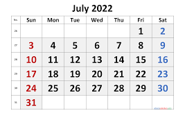 Free Printable July 2022 Calendar 6 Templates Free Printable 2021 Monthly Calendar With Holidays