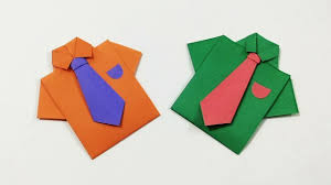 I drew out the shape of the tie and pocket freehand, then cut them out and added them to the shirt with some small foam pads. Origami Shirt With Tie How To Make A Paper Shirt And Tie Kids Crafts Craftastic Youtube
