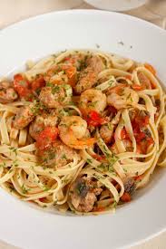 Shrimp And Sausage Pasta Sauce The Cookie Writer Recipe Shrimp And Sausage Pasta Sausage And Shrimp Recipes Homemade Spaghetti Sauce