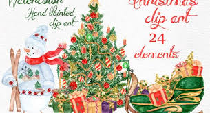 Download Watercolor Christmas Clipart Graphic By Lecoqdesign Creative Fabrica Christmas Clipart Christmas Watercolor Holiday Clipart SVG Cut Files
