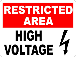 Restricted Area High Voltage Sign High Voltage Signs Hazard Sign