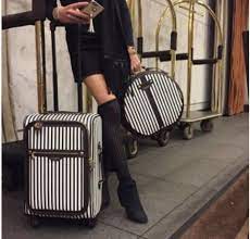 Henri Bendel Centennial Stripe Hatbox Wheelie Suitcase Nwt Brown And White Ebay Bendel Henri Bendel Art Deco Jewelry Box