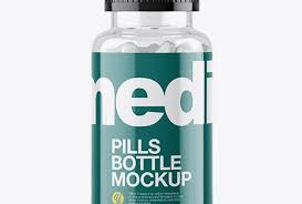 Clear Bottle With White Pills Mockup In Bottle Mockups On Yellow Images Object Mockups Mockup Free Psd Mockup Free Download Bottle Mockup