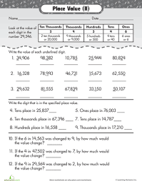 practice place value ten thousands teaching place values