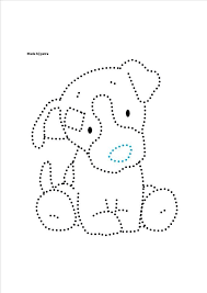 Blue Nose Doggy Fadenkunst Muster Fadenkunst Fadengrafik