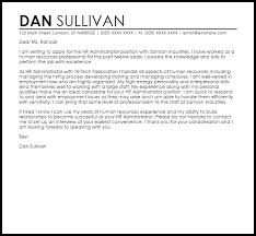 Hr Administrator Cover Letter Sample Cover Letter Templates Examples