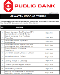 Pelbagai negeri tarikh tutup permohonan : Jawatan Kosong Panas Pelbagai Jawatan Kosong Public Bank Permohonan Adalah Melalui Telegram Rasmi Kami Dibawah Mohon Jawatan T Me Jawatankosongterbaru List Of 11 Latest Vacancy In Public Bank 1 Deputy Manager Hire