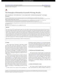 A scientific paper is a formal publication of the results of research. Pdf The Principles Of Biomedical Scientific Writing Results