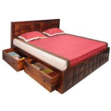 Unique Furniture Solid Wood Queen Size Bed With 4 Side Drawer Box Storage For Bed Room Sheesham Wood Honey Brown Finish Amazon In Electronics While both have the while wooden queen bed frames with a headboard can measure 90 feet long in total, metal queen. unique furniture solid wood queen size