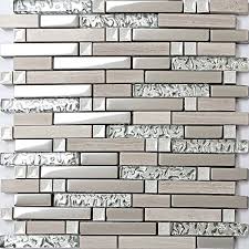 Alibaba.com offers 866 chrome backsplash products. Tst Stone Glass Tile Interlocking Chrome Mosaic Gray Nature Marble Kitchen Backsplash Wall Decor Tiles Tstnb05 11 Pcs 11 8 X 12 2 Each Buy Online In Samoa At Samoa Desertcart Com Productid 38631779
