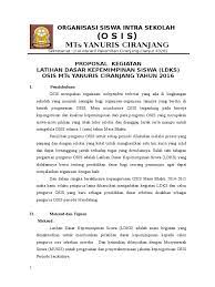 Berdasar pada fungsi yang dimiliki oleh osis itulah, maka. Proposal Ldks Yanuris Pdf