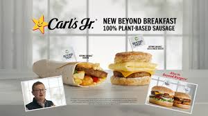 Include a grilled cheese breakfast sandwich with ham, sausage, or bacon; Carl S Jr Beyond Breakfast Eat Your Plants Facebook