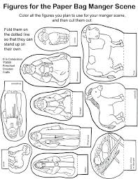 Figures For The Paper Bag Manger Scene Printable Color Template Definition Biology Quizlet Christmas Sunday School Christmas Manger Nativity Crafts