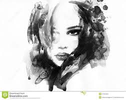 Abstract Black And White Watercolor Portrait Abstract Art Illyustracii Lica Akvarelnye Illyustracii Zhenskoe Lico