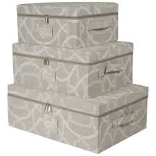 Waverly Storage Bins With Zipper Cover Set Of 3 Beige Storage Bins Storage Bins With Lids Fabric Storage Bins