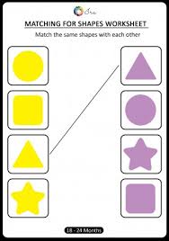Matching shapes to their name. Download Free Matching Shapes Worksheets For 18 24 Months Ira Parenting