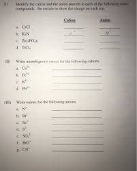 To connect with k3n, join facebook today. Solved I Identify The Cation And The Anion Present In E Chegg Com
