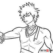 How to draw anime bleach. How To Draw Ichigo Kurosaki In A Mask Bleach Sketchok Easy Drawing Guides