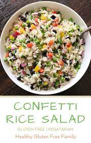 Confetti Rice Salad Recipe Vegetarian Recipes Salad Recipes Dinner Salads