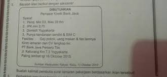Dengan adanya surat lamaran kerja, pihak penyedia lowongan pekerjaan dapat menentukan layak atau tidaknya seseorang untuk bekerja di tempat tersebut. Buatlah Kalimat Pembuka Surat Lamaran Pekerjaan Berdasarkan Iklan Tersebut Brainly Co Id