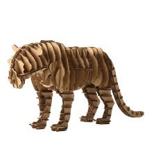 Paper Maker Diy 3d Puzzle Tiger Animal Model For Home Decoration Brown Cardboard Animals Pet Tiger Puzzle Art