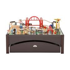Kidkraft Metropolis Train Table And Train Playset 17935 The Home Depot Train Table Kidkraft Playset
