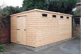 This large sized 8 ft. Taylors Garden Buildings Bespoke Buildings Bespoke Security Pent Shed 16 X8