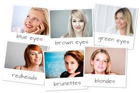 Blue eyes go with blonde really well brunette hair goes good with brown eyes or sometimes green. Makeup Tips For Blondes Sheknows