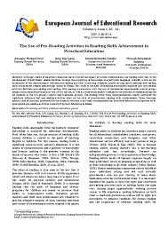 Check spelling or type a new query. Pdf The Use Of Pre Reading Activities In Reading Skills Achievement In Preschool Education Osei Michael Academia Edu