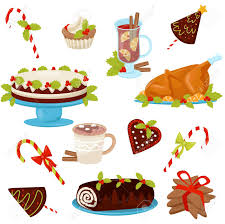 There's no better time to embrace tradition than during the holiday season! Set Of Traditional Christmas Food And Drinks Tasty Chicken For Holiday Dinner Delicious Desserts And Hot Beverages Cartoon Style Illustrations Flat Vector Design Isolated On White Background Royalty Free Cliparts Vectors And