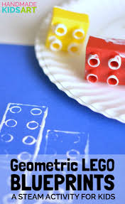 Geometric Lego Blueprints Is A Great Steam Activity For Kids This Art Project Helps Student Lego Blueprint Construction Theme Preschool Preschool Construction