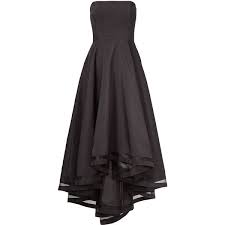 Rental Allison Parris Dark Charm Gown Black Sheer Dress High Low Evening Dresses Black Strapless Gown